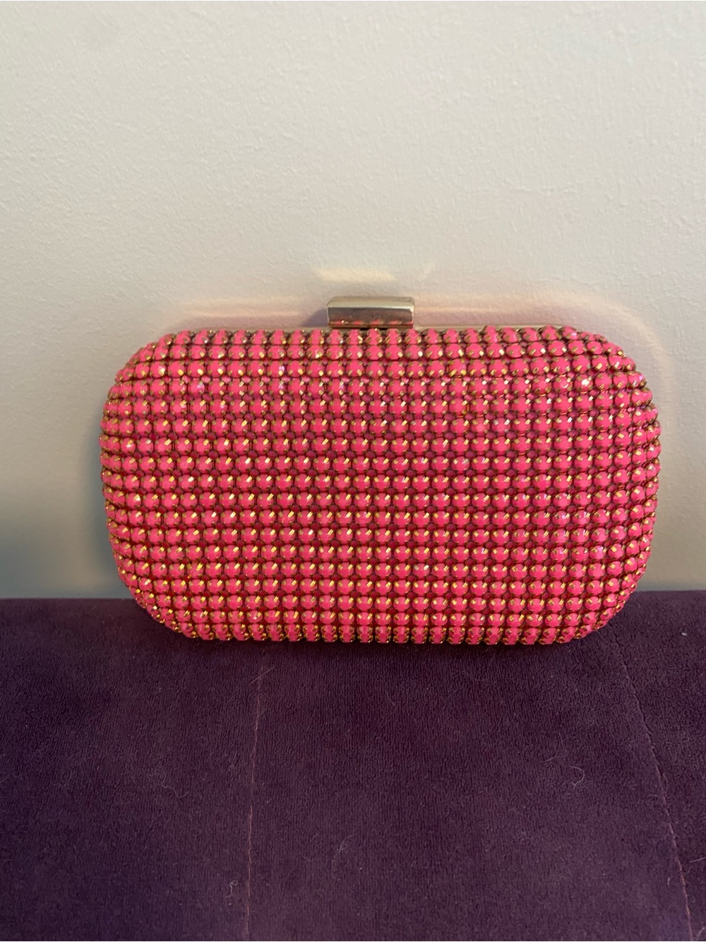 NWT Pink Crystal-Embellished Evening Clutch